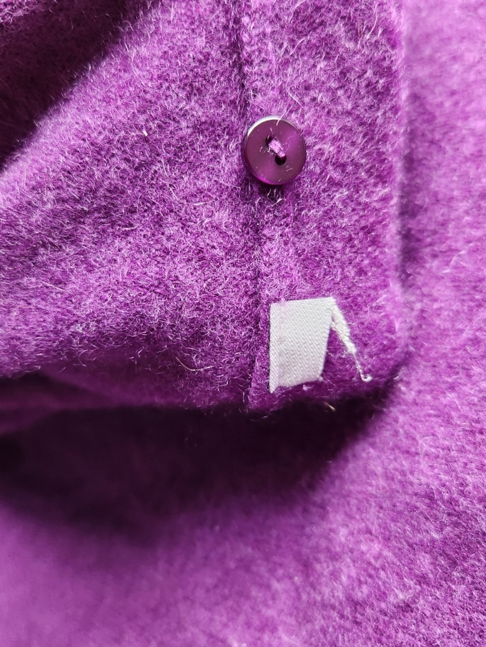 Lord & Taylor Purple Crewneck Cardigan Sweater 100% Cashmere Large - Picture 8 of 8